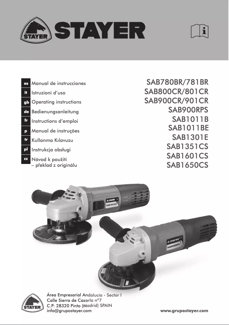 Page n°1 - Manuel utilisateur Stayer SAB 1650 CS