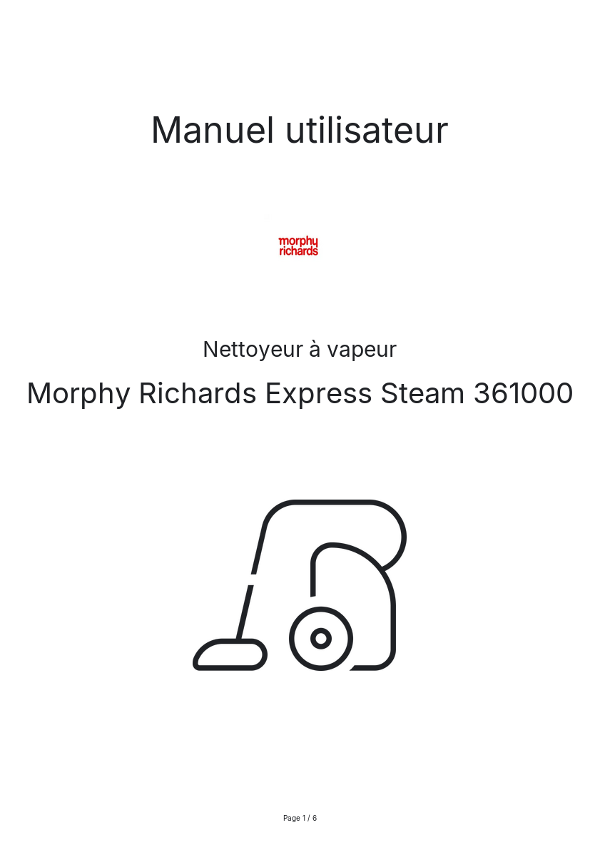Image de la première page du manuel de l'appareil Express Steam 361000