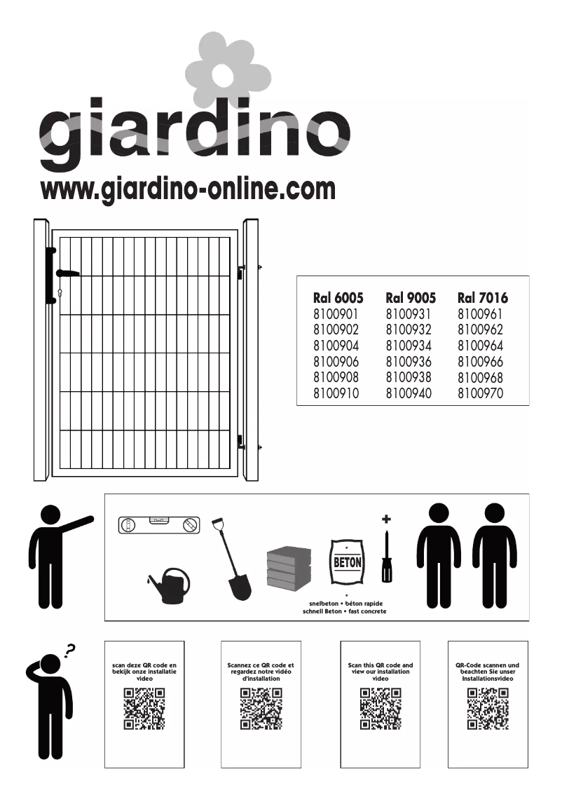Page 1 de la notice Manuel utilisateur Giardino 8100940