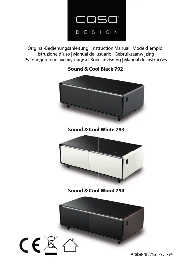 Page 1 de la notice Manuel utilisateur Caso Sound & Cool 792