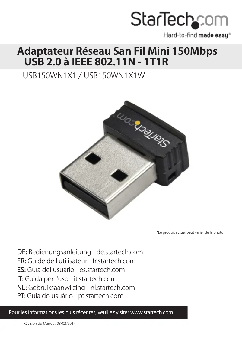 Page n°1 - Manuel utilisateur StarTech.com USB150WN1X1W