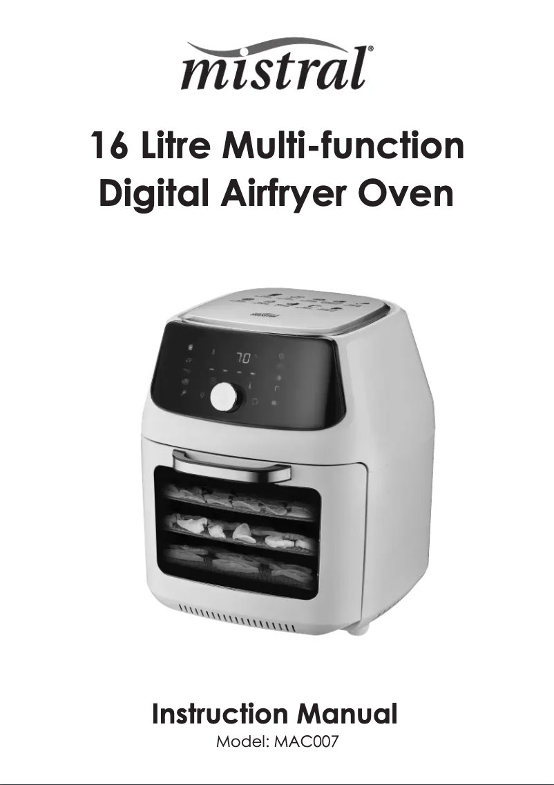 Page 1 de la notice Manuel utilisateur Mistral MAC007
