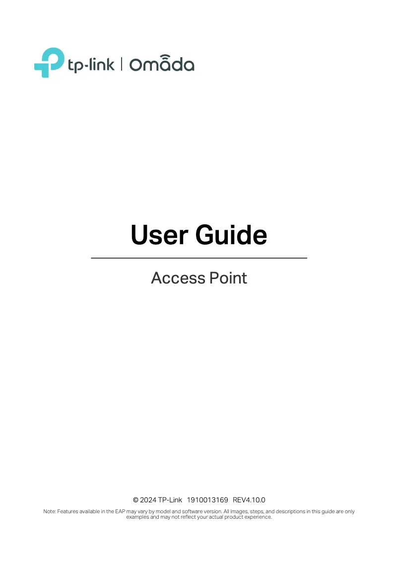Page n°1 - Manuel utilisateur TP-Link Omada EAP773