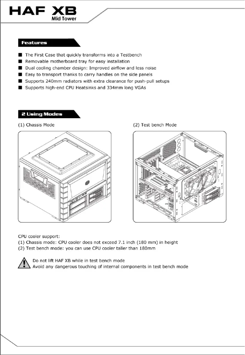 Page n°1 - Manuel utilisateur Cooler Master HAF XB