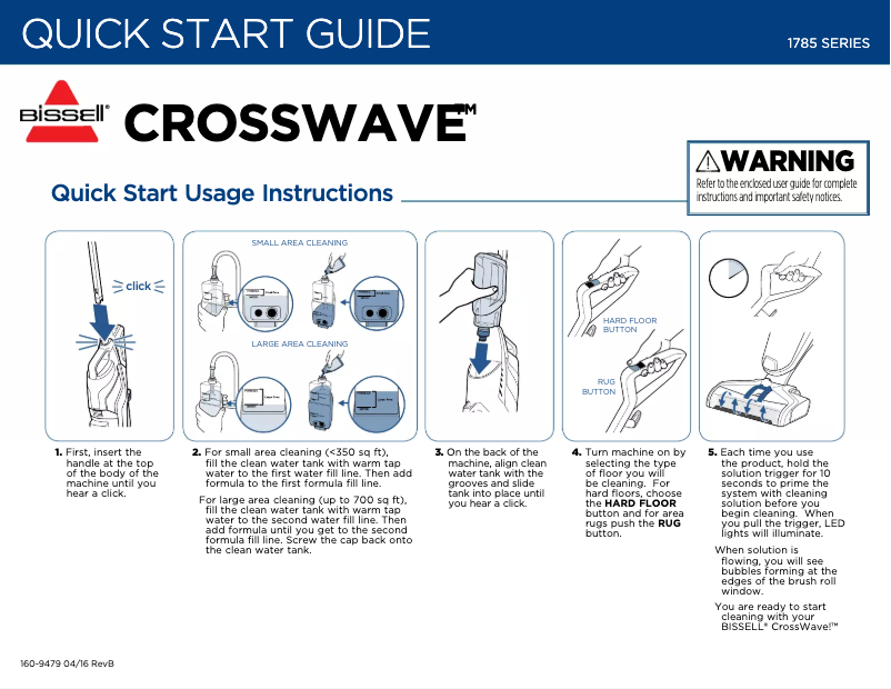 Image de la première page du manuel de l'appareil CrossWave Multi-Surface 1785