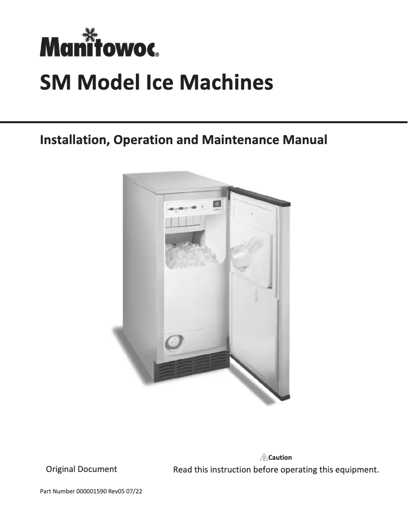 Page n°1 - Manuel utilisateur Manitowoc SM-50A