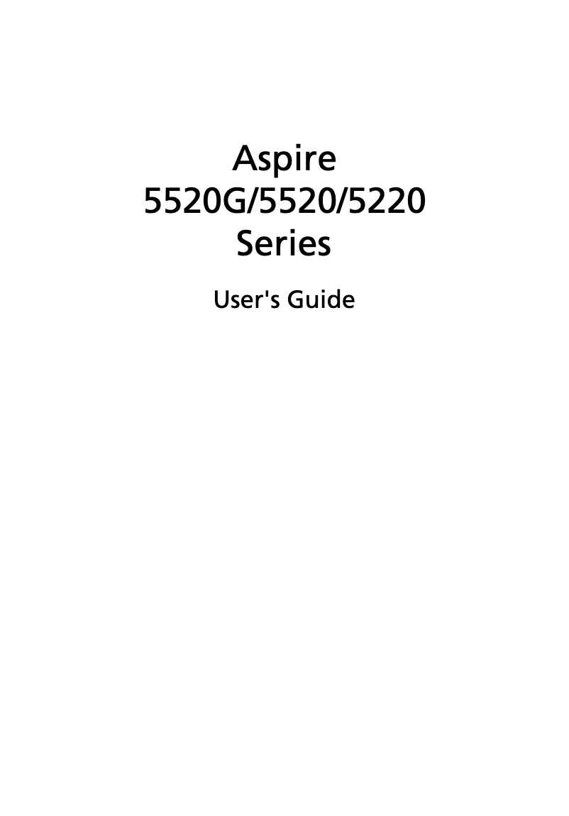 Page n°1 - Manuel utilisateur Acer Aspire 5520