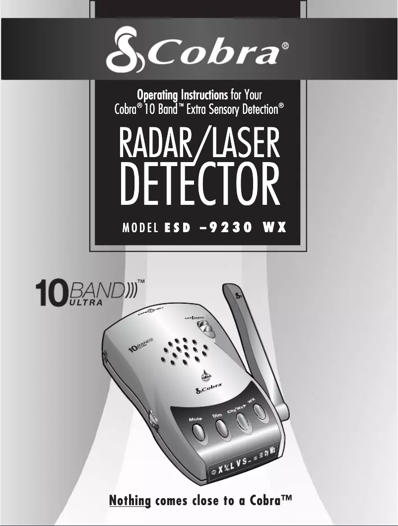 Page 1 de la notice Manuel utilisateur Cobra ESD 9230 WX