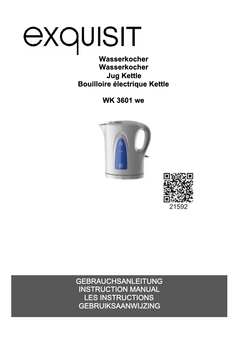 Page 1 de la notice Manuel utilisateur Exquisit WK 3601 we