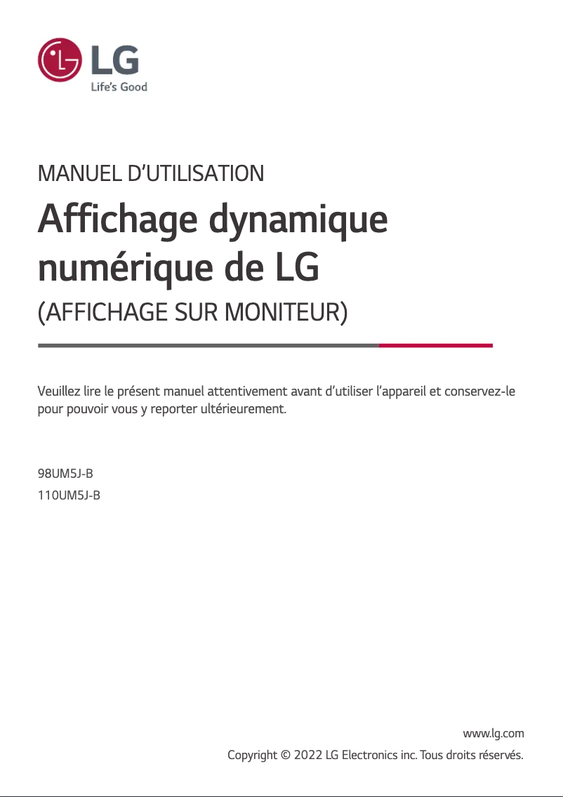 Imagen de la primera página del manual del dispositivo 98UM5J