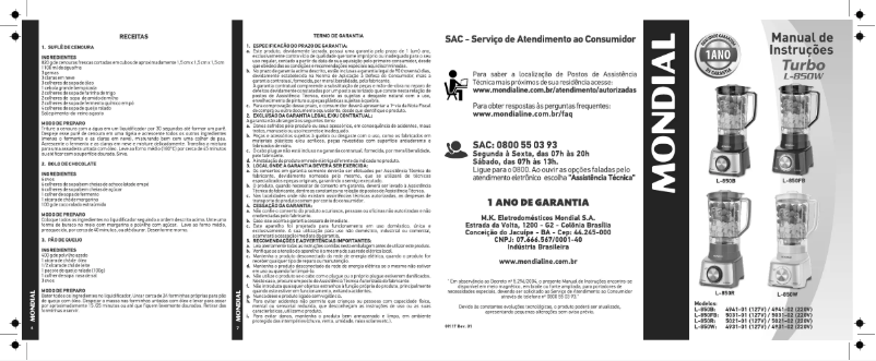 Página 1 del manual Manual de usuario Mondial Turbo L-850R