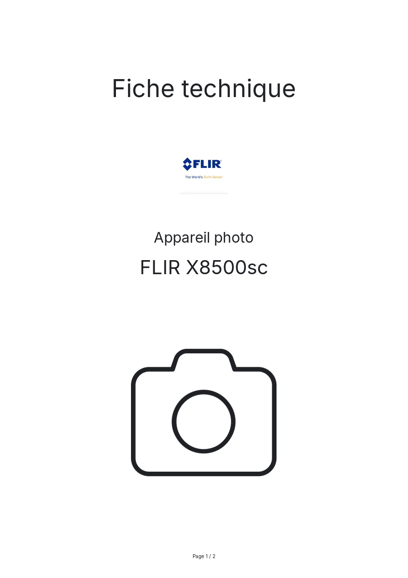 Page n°1 - Fiche technique FLIR X8500sc
