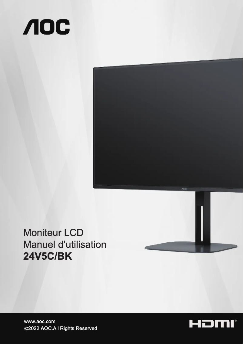 Page n°1 - Manuel utilisateur AOC 24V5C