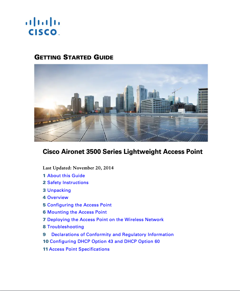 Page n°1 - Manuel utilisateur Cisco Aironet 3502E