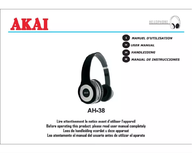 Page 1 de la notice Manuel utilisateur AKAI AH-38
