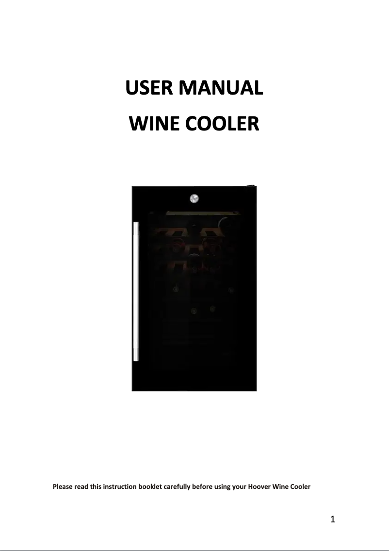 Page n°1 - Manuel utilisateur Hoover H-WINE 700 HWC 154 DELW
