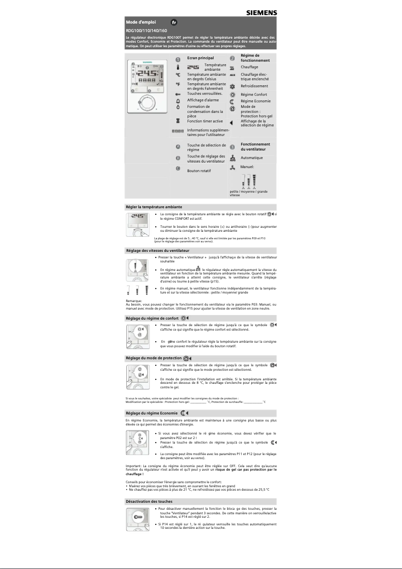 Image de la première page du manuel de l'appareil RDG160