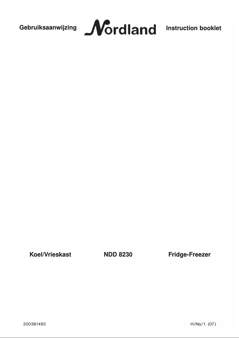 Page 1 de la notice Manuel utilisateur Nordland NDD 8230