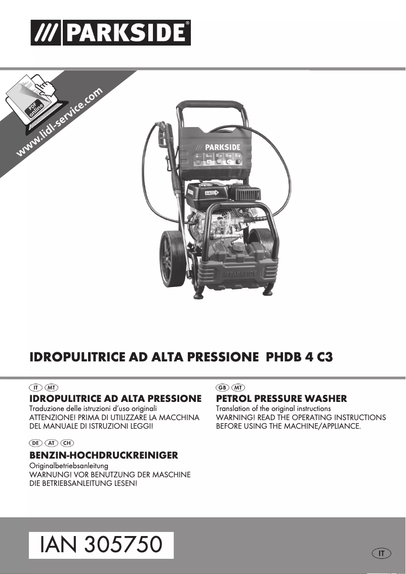 Page 1 de la notice Manuel utilisateur Parkside PHDB 4 C3