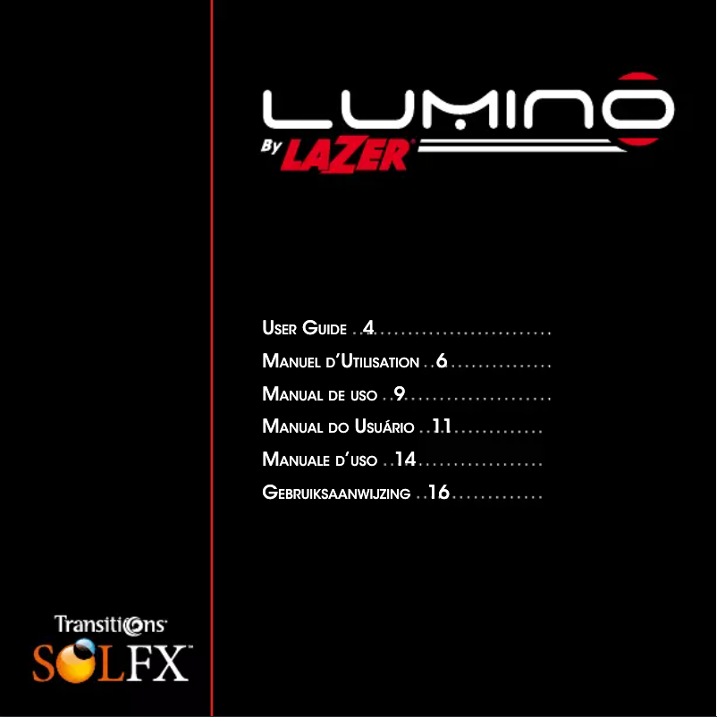 Page 1 de la notice Manuel utilisateur Lazer Lumino