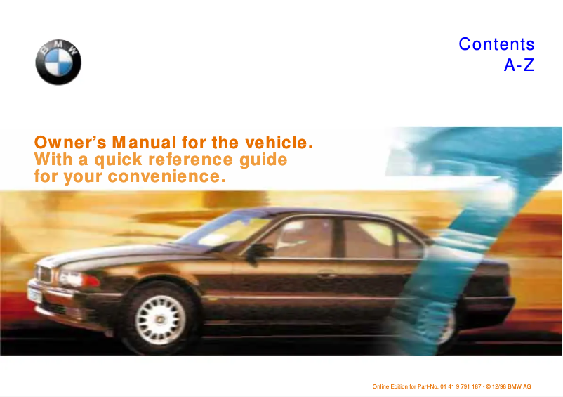 Página 1 del manual Manual de usuario BMW 740i (1998)