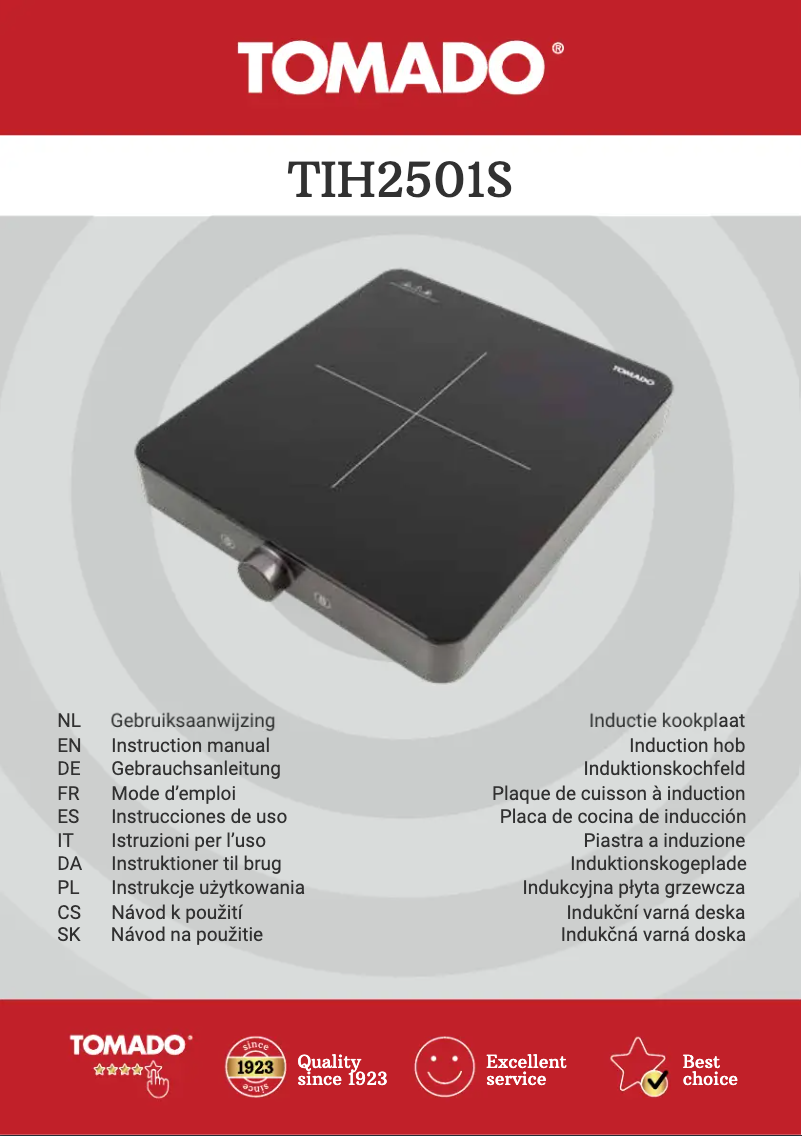 Page 1 de la notice Fiche technique Tomado TIH2501S