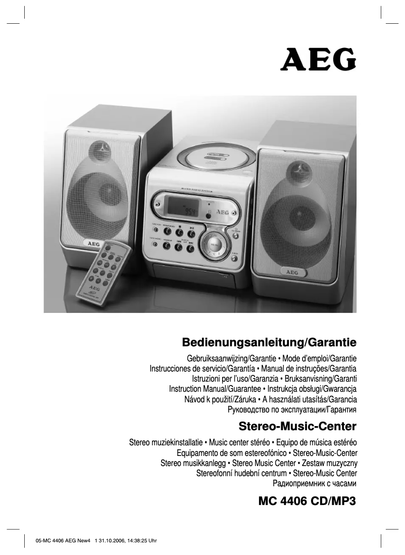 Page 1 de la notice Manuel utilisateur AEG MC 4406 CD