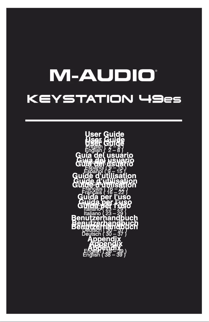 Page 1 de la notice Manuel utilisateur M-Audio Keystation 49es