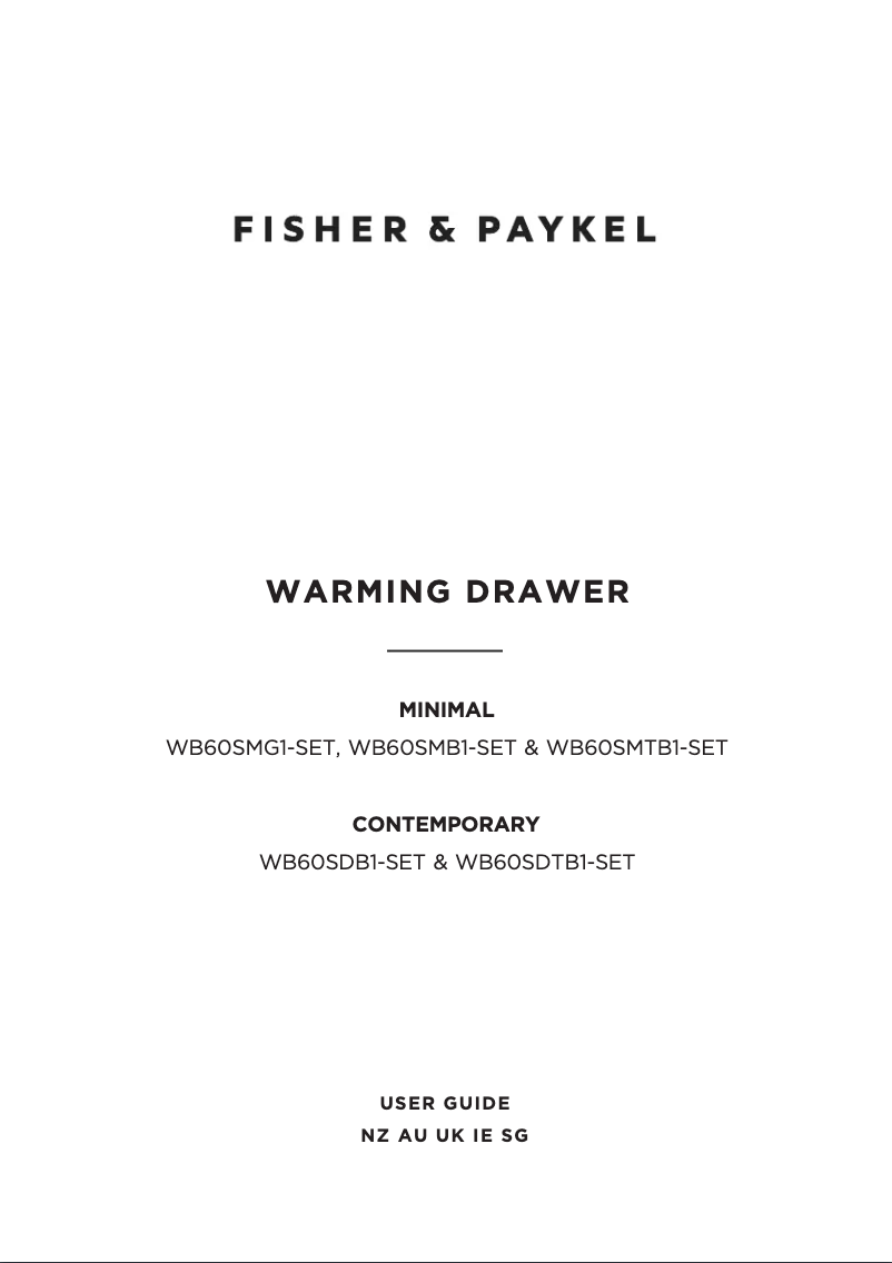 Page n°1 - Manuel utilisateur Fisher & Paykel WB60SDB1-SET
