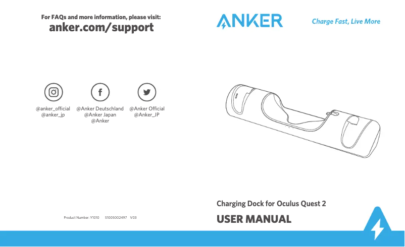 Page n°1 - Manuel utilisateur Anker 632 Charger (for Oculus Quest 2)