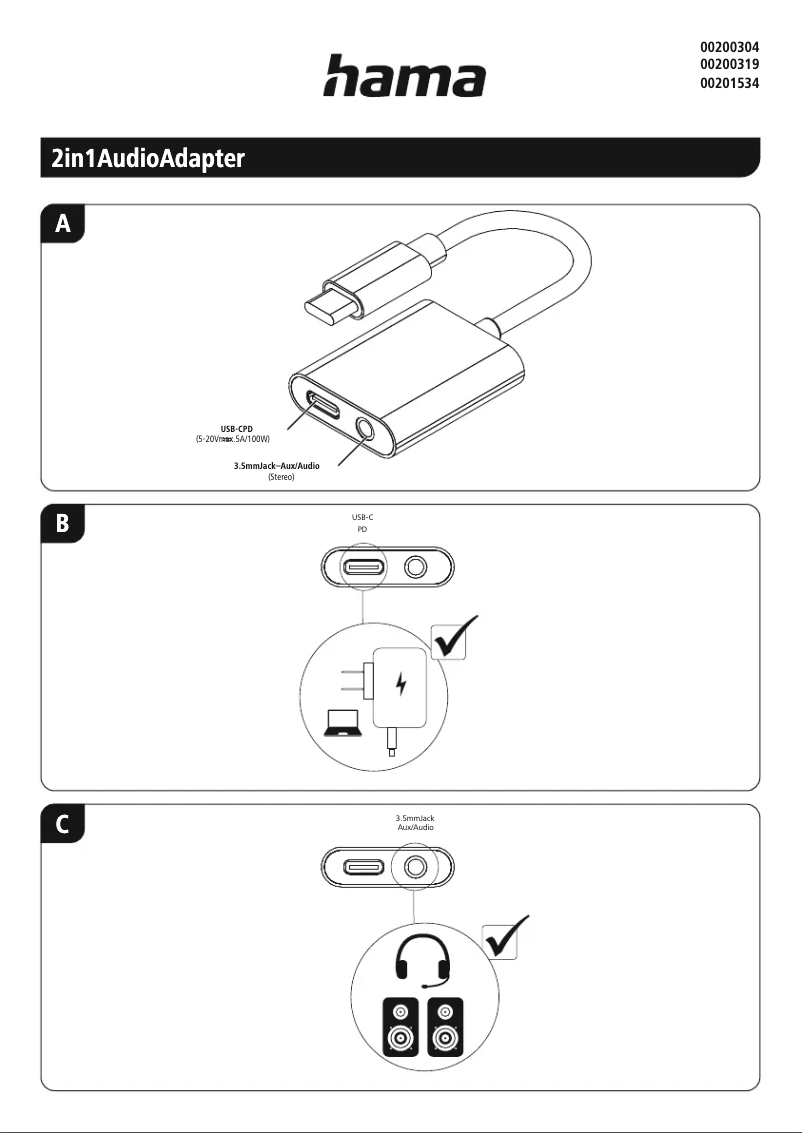 Page 1 of the manual User Manual Hama 00201534