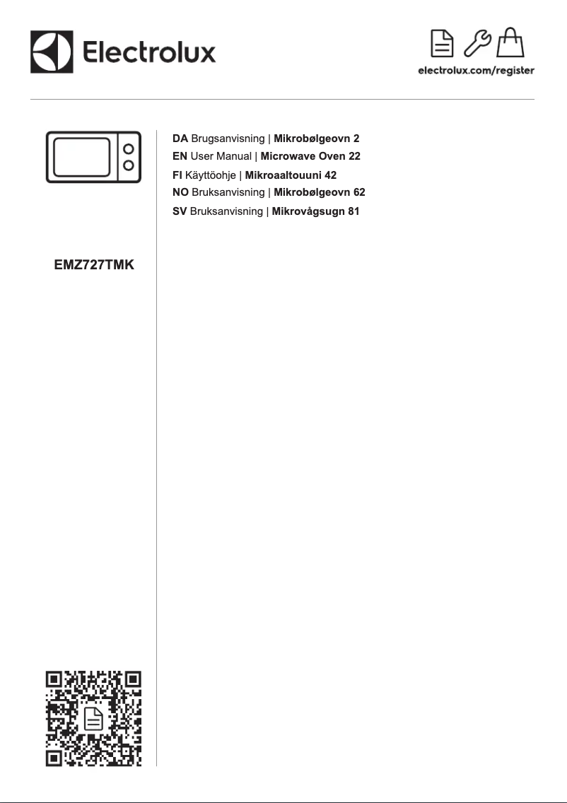 Page 1 de la notice Manuel utilisateur Electrolux EMZ727TMK