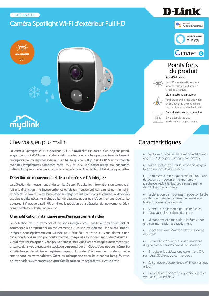 Image de la première page du manuel de l'appareil DCS-8627LH