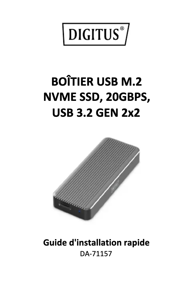 Page 1 de la notice Manuel utilisateur Digitus DA-71157