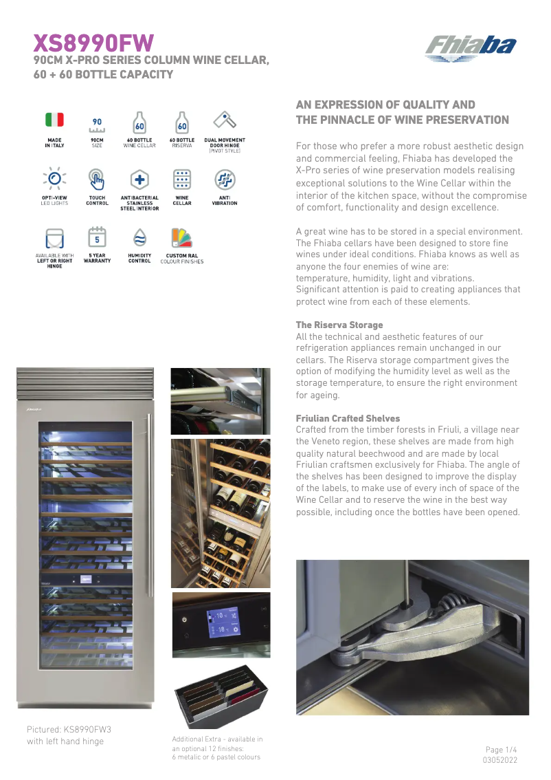 Página 1 del manual Ficha técnica Fhiaba XS8990FW3A