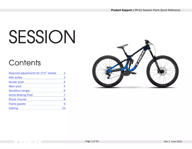 Page n°1 - Manuel utilisateur Trek Quadro Session AL
