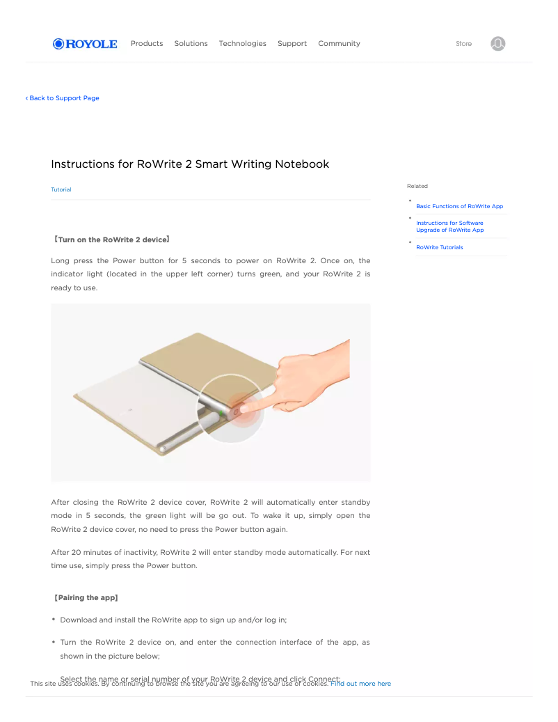 Image de la première page du manuel de l'appareil RoWrite 2