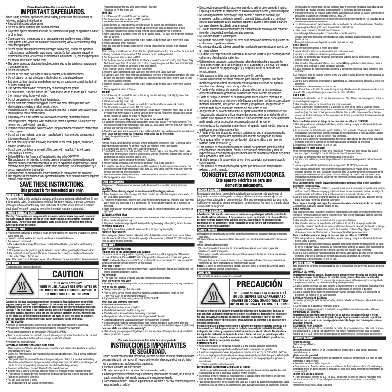 Page n°1 - Manuel utilisateur Black & Decker Crisp 'N Bake TO3215SS