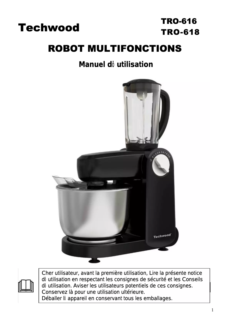 Image de la première page du manuel de l'appareil TRO-618