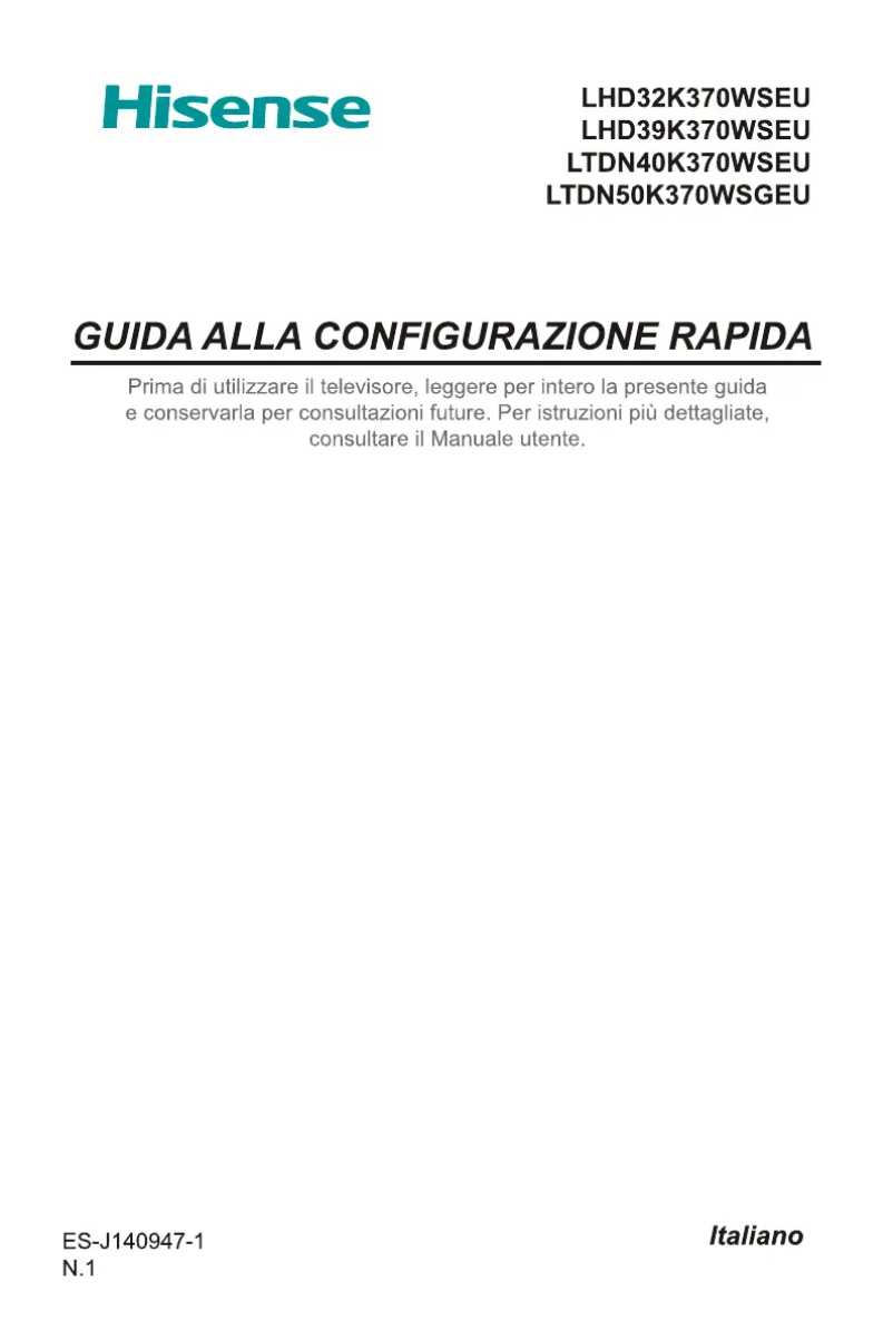 Page 1 de la notice Manuel utilisateur Hisense 32K370