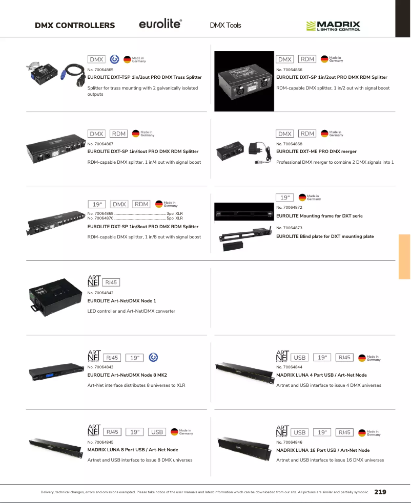 Page n°1 - Catalogue Madrix LUNA 16