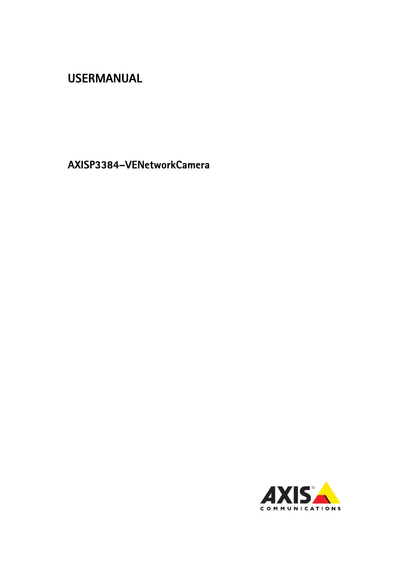 Page 1 de la notice Manuel utilisateur Axis P3384-VE