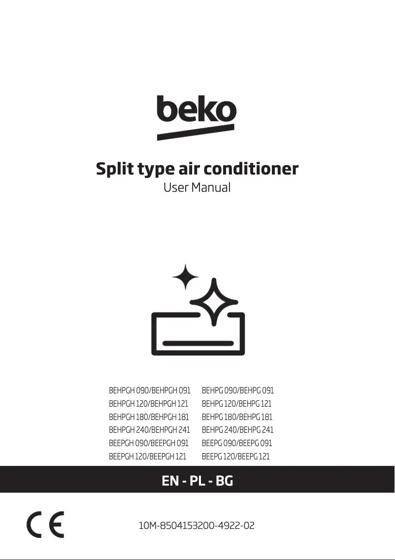 Page 1 de la notice Manuel utilisateur Beko BEHPG 090/ BEHPG 091