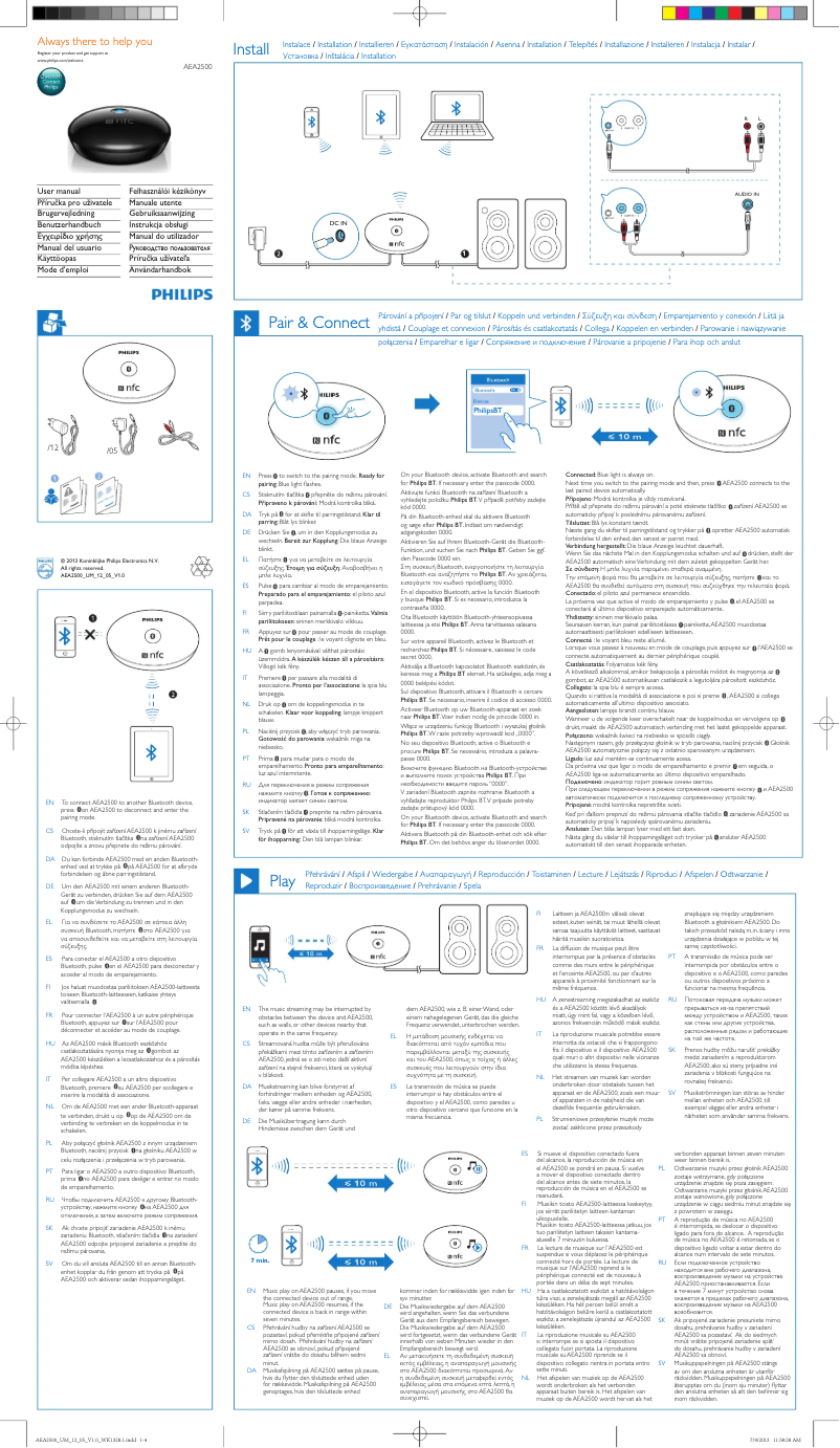 Page 1 de la notice Mode d'emploi Philips AEA2500