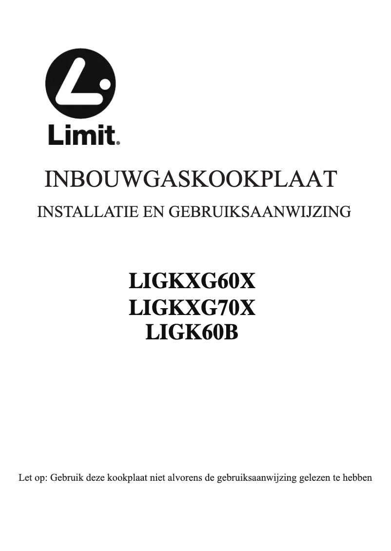 Page n°1 - Manuel utilisateur Limit LIGK60B
