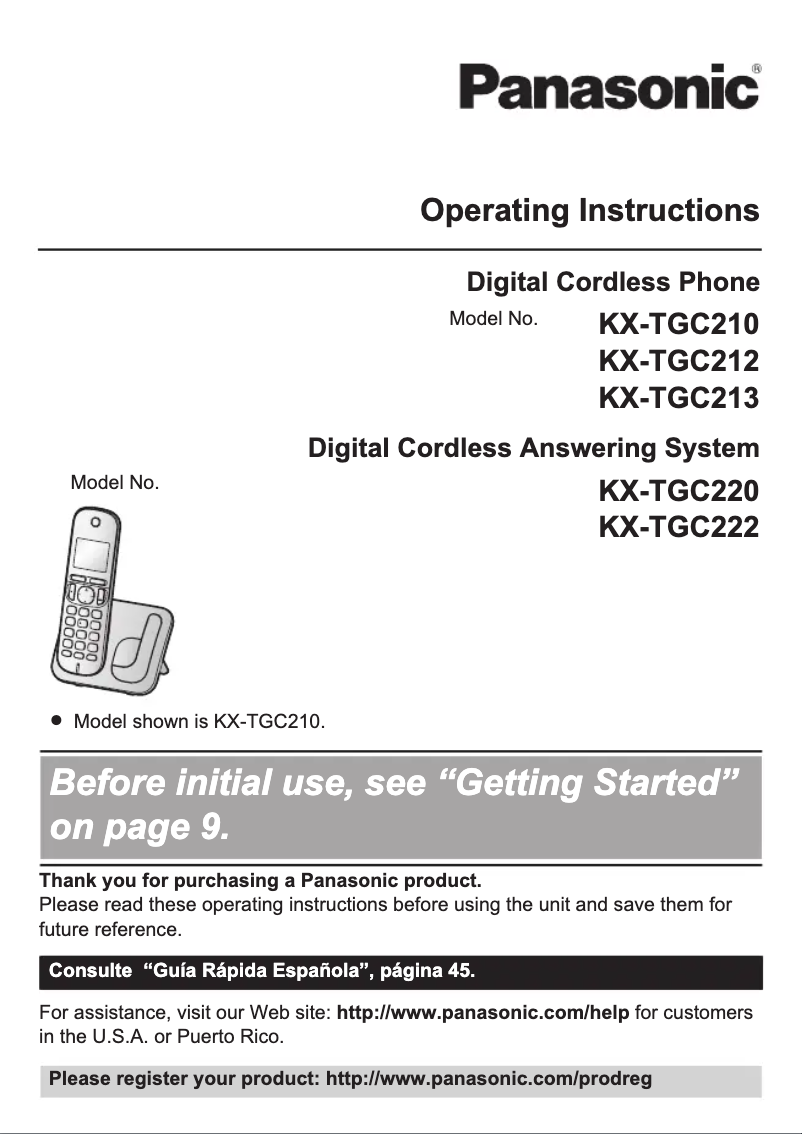 Página 1 del manual Manual de usuario Panasonic KX-TGC222S
