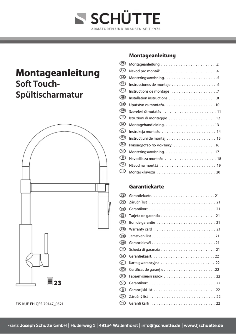 Page n°1 - Manuel utilisateur Schütte Miami