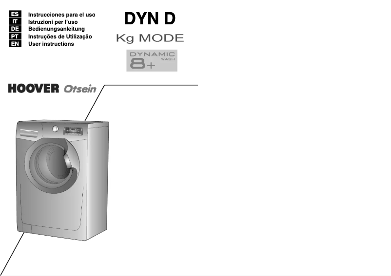 Page n°1 - Manuel utilisateur Otsein-Hoover DYN 8123DL/1-37