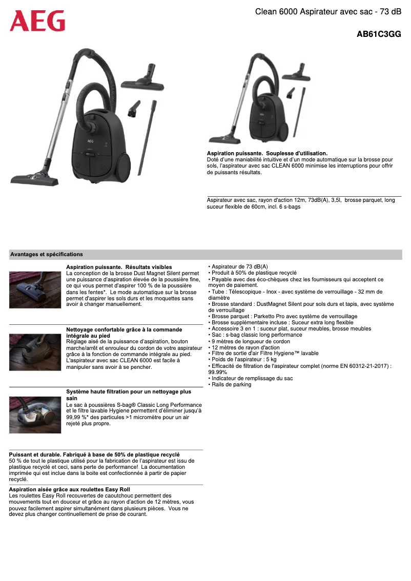 Image de la première page du manuel de l'appareil AB61C3GG