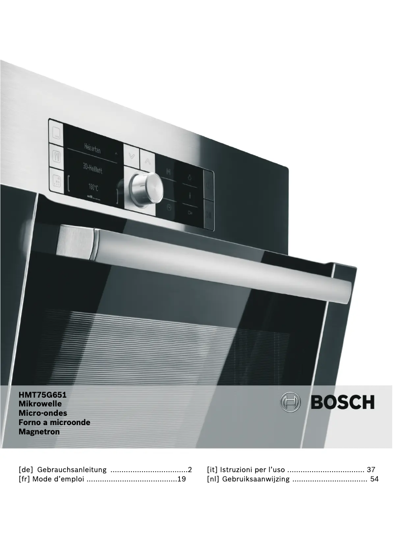 Page n°1 - Manuel utilisateur Bosch HMT75G651